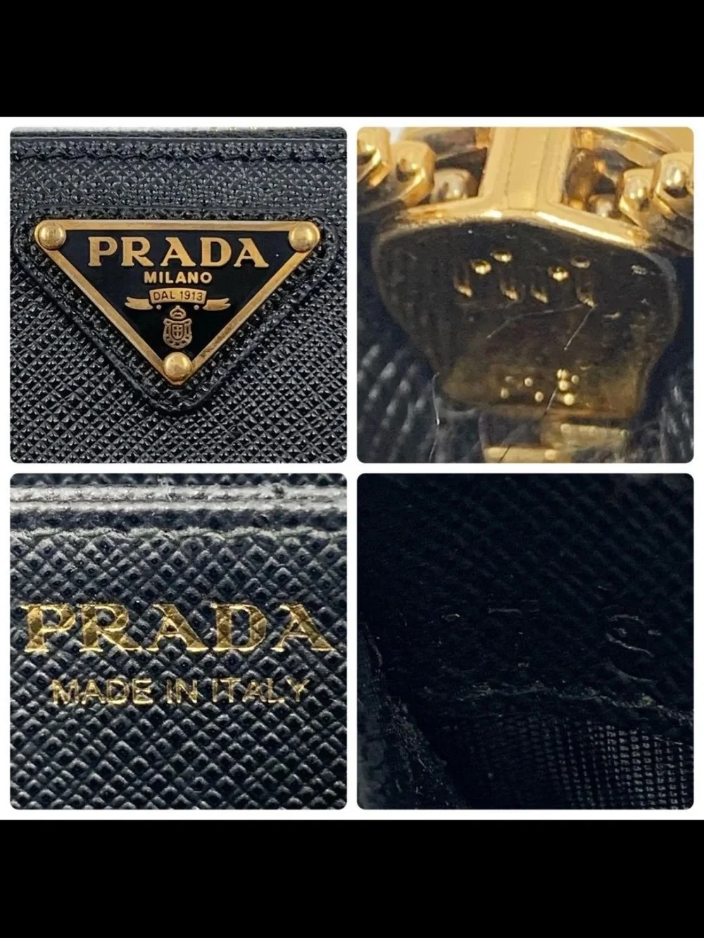 Prada Black Saffiano Leather Zip Wallet